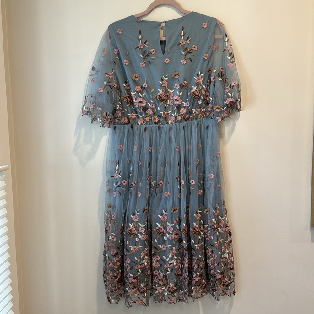 NWT Baltic Born duchess tulle blue garden embroidered dress - Picture 8 of 16